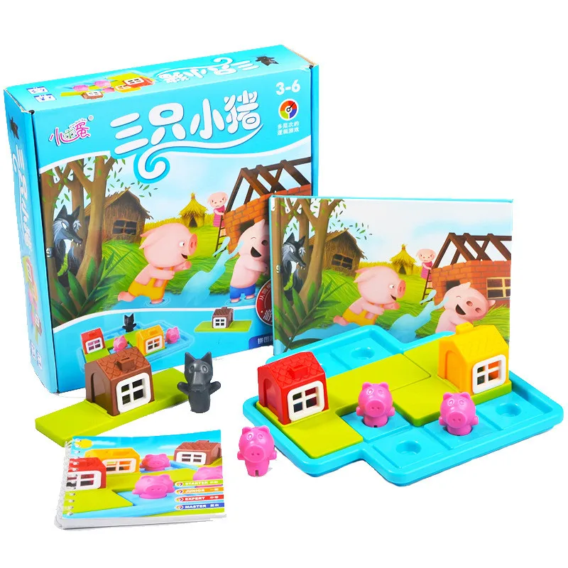 

Colorful Board Game Challenge Three Little Pigs Puzzle Toys For Children Kids Christmas Gift Educational Intelligence Plastic