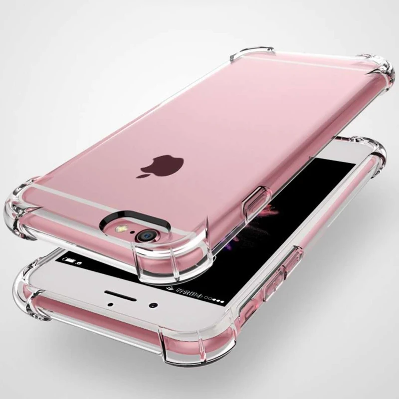 Прозрачный ударопрочный чехол из ТПУ для iphone XS MAX XR X 10 7 8 6 6s Plus 5 SE мягкий
