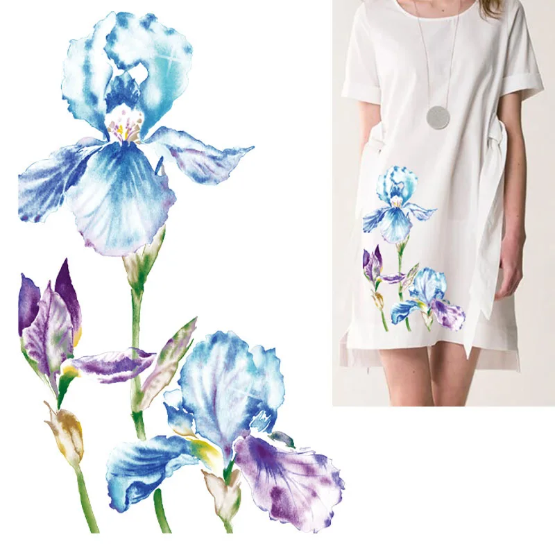 

Lily Flower Set Iron-on Clothes Patches Iron on Transfers for Clothing Dress Washable PVC Print Applications Sticker Appliques