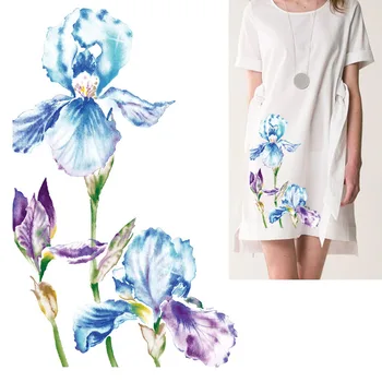 

Lily Flower Set Iron-on Clothes Patches Iron on Transfers for Clothing Dress Washable PVC Print Applications Sticker Appliques