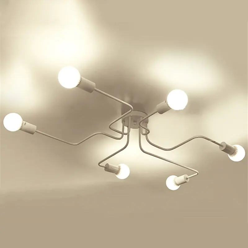 

Retro Industrial Loft Nordic Pipe Wrought Iron Ceiling Light 4/6/8 Heads Ceiling Lamp for Home Decor Restaurant Dinning Cafe Bar