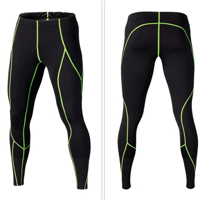 Быстросохнущие компрессионные колготки для бега мужские Йога фитнес колготки детские спортивные Леггинсы брюки для бега и футбола тренировочные колготки для бега - Цвет: 001 green