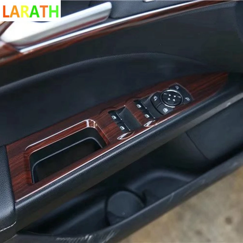 Для Ford Mondeo 2013-2018 красное дерево углеродное волокно внутренняя дверь подлокотник