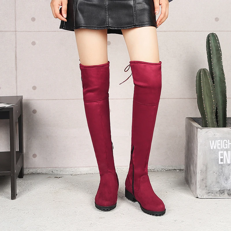 Faux Suede Slim Boots Sexy over the knee high women fashion winter thigh high boots shoes woman 33 35 37 38 39 42 43 45 46