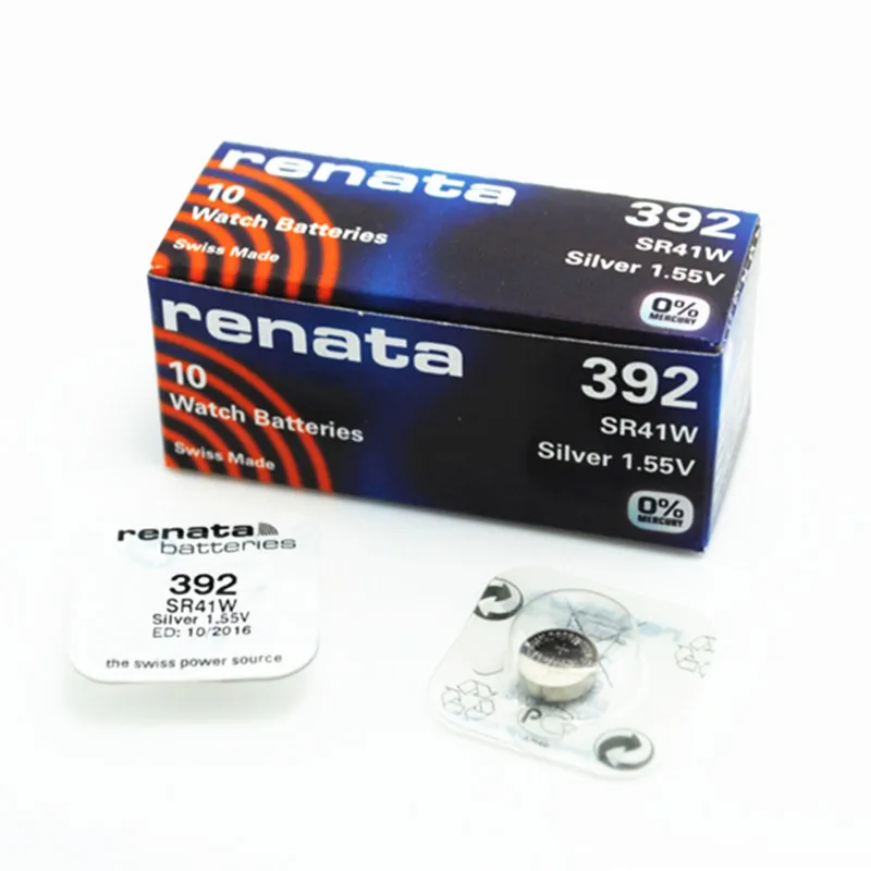 

5 X renata Silver Oxide Watch Battery 392 SR41W 1.55V 100% original brand renata 392 renata 41 battery