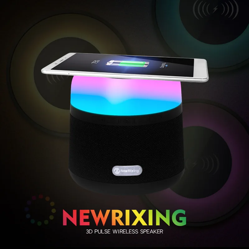 

Bluetooth Speaker Wireless Charger LED Colorful Light Portable with Mic Hand-free USB Drive TF Card FM Radio AUX in MP3 Speakers