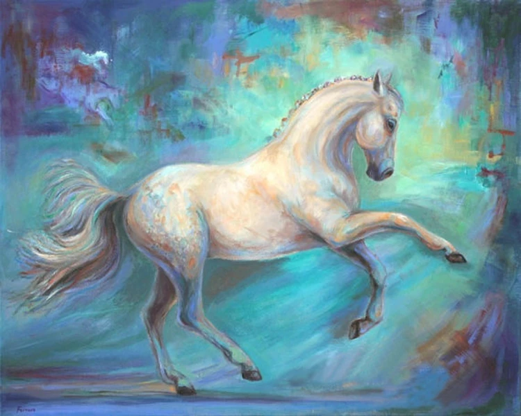 Hochwertige Abstrakte Bed Room Decor Malerei Kunstler Handgemacht Schones Pferd Olgemalde Auf Leinwand Weissen Pferd Gemalde Decorative Painting Horse Oil Paintingoil Painting Aliexpress