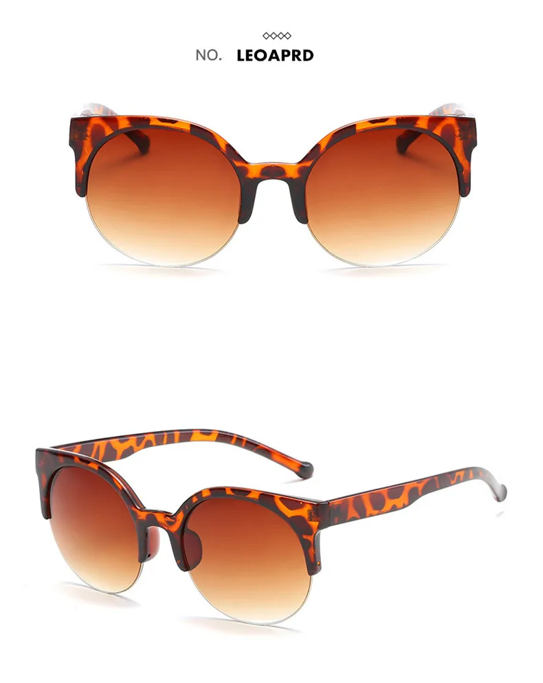 Imwete, круглые солнцезащитные очки кошачий глаз, женские, фирменный дизайн, полуоправы, солнцезащитные очки, женские, Ретро стиль, кошачий глаз, солнцезащитные очки, UV400