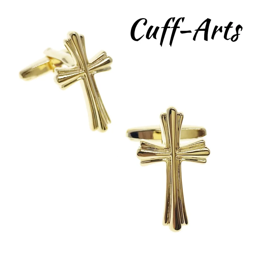 Cufflinks for Men Cross Cufflinks Golden Mens Cuff Jewelry Mens Gifts