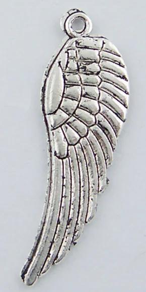 

DoreenBeads Zinc metal alloy Charm Pendants Wing Antique Silver Stripe Pattern 30mm(1 1/8") x 10mm( 3/8"), 10 PCs