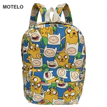 24cm Small Sized Anime Adventure Time Cartoon Printing Kids Canvas School Backpack Bags B G