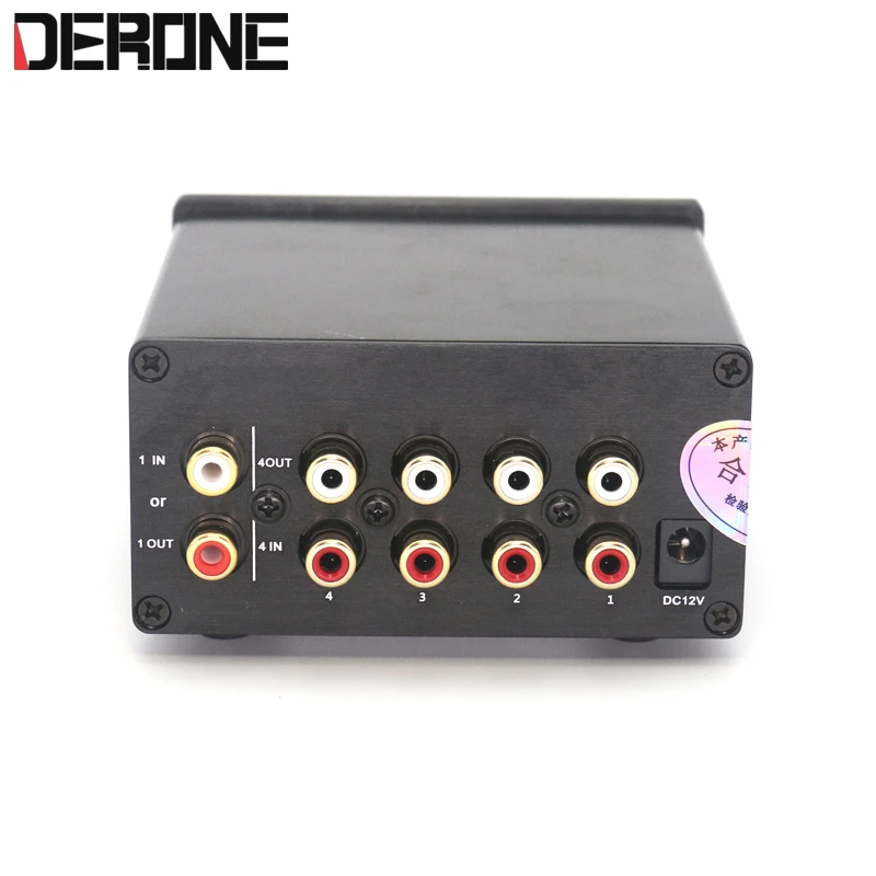 professional 4 way audio signal selector Audio switching equipment Input signal selection adapter for amplifier free shipping