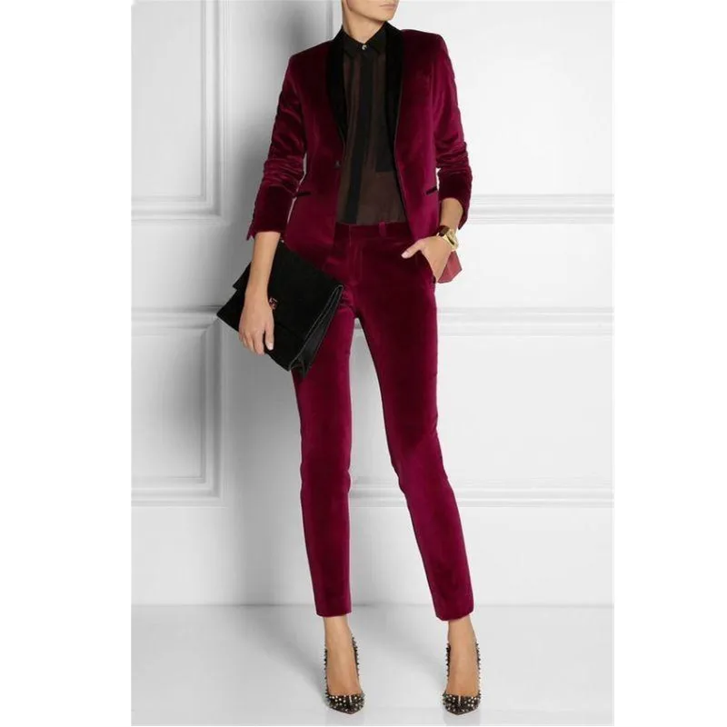 

Women suit dress Velvet Women Ladies Business Office Tuxedos Formal Work Wear New Fashion Suits Jacket+Pants