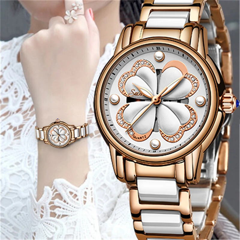 

2019 Watch Ladies Fashion Dress Watches Luxury Brand Quartz Watch Women Ceramic Stainless Steel Ladies Watch Relogio Feminino