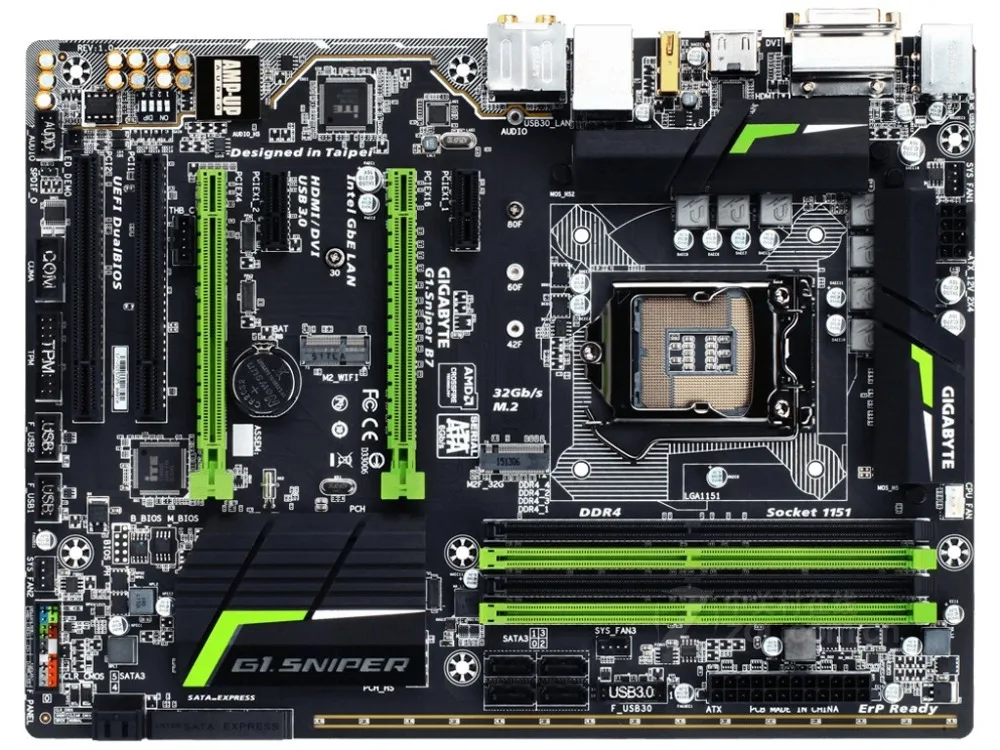 

Gigabyte GA-G1.Sniper B7 Desktop Motherboard G1.Sniper B7 B150 LGA 1151 Core i7 i5 i3 DDR4 64G SATA3 USB3.0 DVI HDMI M.2 ATX