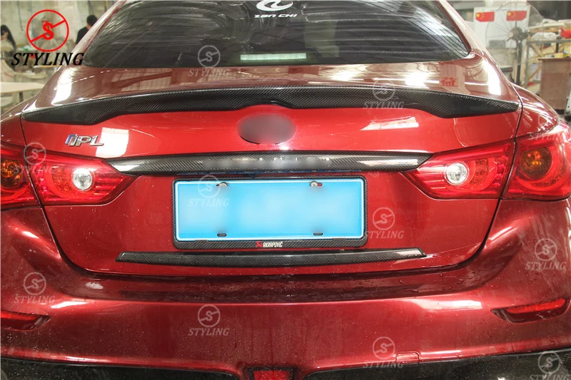 Q50 задний спойлер из углеродного волокна для Infiniti Q50 Q50S углеродного волокна задний спойлер задний бампер багажник крыло