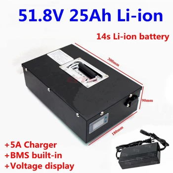 

Customized 51.8V 48V 25Ah Lithium li ion battery pack with BMS for ebike scooter travel scooter motorcycle golf cart+5A Charger