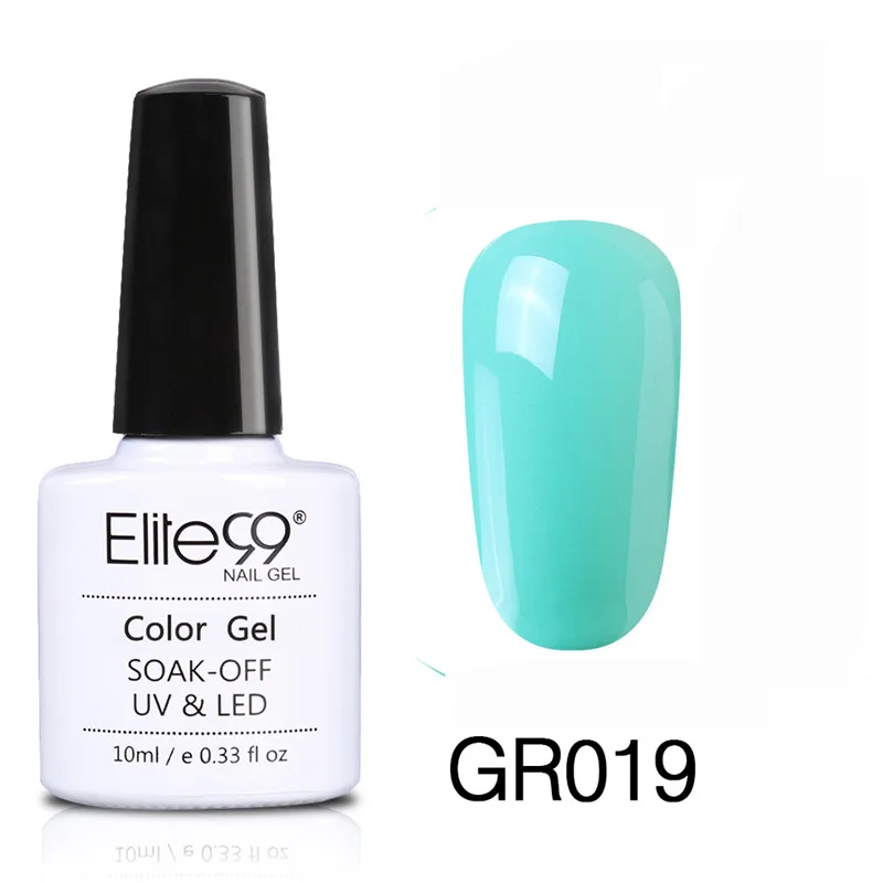 Elite99 10 мл зеленый цвет УФ светодиодный Гель-лак для ногтей Гель-лак DIY Дизайн ногтей Гибридный лак удаляющийся замачиванием Гель-лак GelLak - Color: GR019