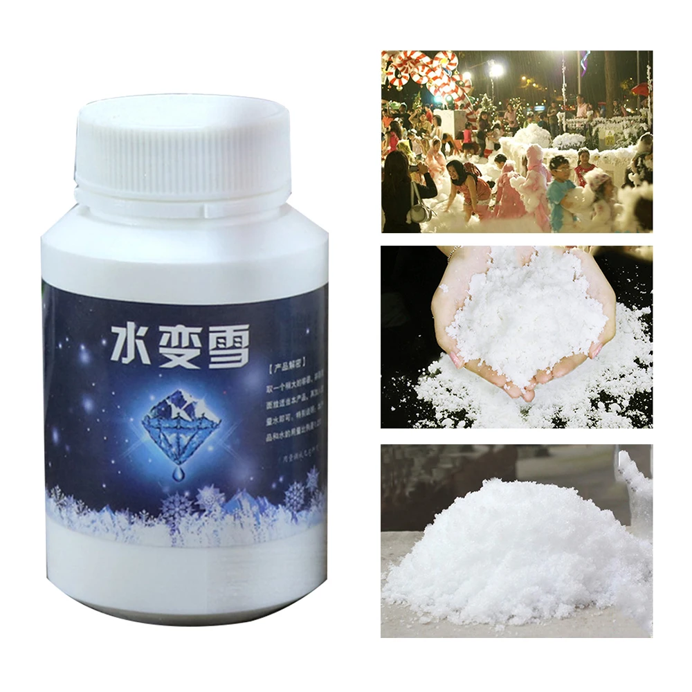 80g Magic Artificial Pretend Snowflates Instant Snow Fluffy Frozen Party Supplies Absorbant Decor For Christmas New Year