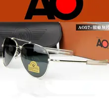 Ao aviação óculos de sol homem feminino exército americano militar óptico 8057 sapo óculos de sol lenes piloto tons de sol masculino