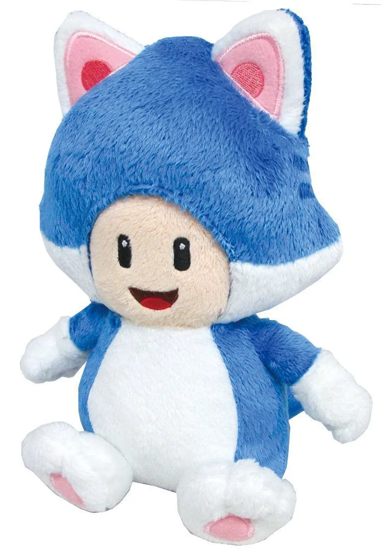 Super Mario Bros Plush Toys Figure 3D World Neko Cat Toad