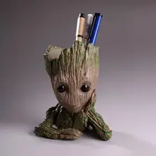 Flower Pot Baby Groot Flowerpot Cute Toy Pen Pot Holder PVC Hero Model Baby Tree Man Garden Plant Pot Groot