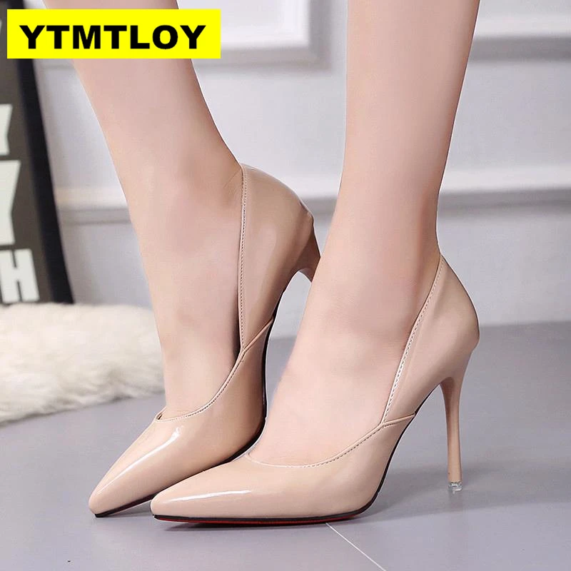 Women Pumps, High Heels Shoes 10cm Black Stiletto Pointed Toe Woman Shoes Sexy Party Shoes Nude Heels for Women