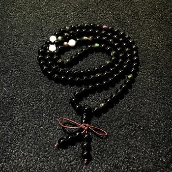 

Jewelry Bracelets For Women Black Obsidian White Che Canal Beaded Bracelet Trendy 108 Beads 6mm Stretch Bracelet Femme 2018 New