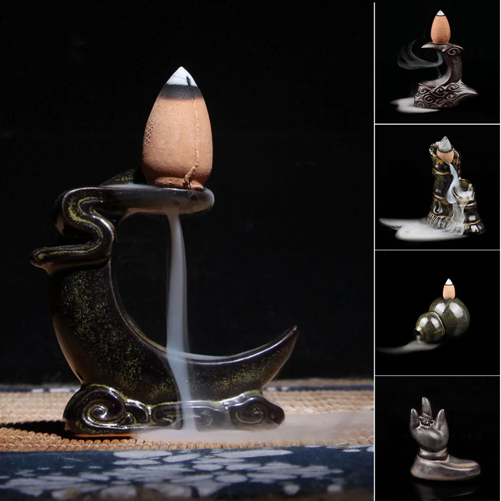 Mini Size Backflow Ceramic Incense Burner Small Multifarious Buddhist