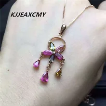 KJJEAXCMY Boutique jewelry Tourmaline Pendant 925 silver inlaid crystal gemstone jewelry kjjeaxcmy boutique jewels 925 sterling silver inlaid with blue topaz ring pendant earrings necklace with silver gold color