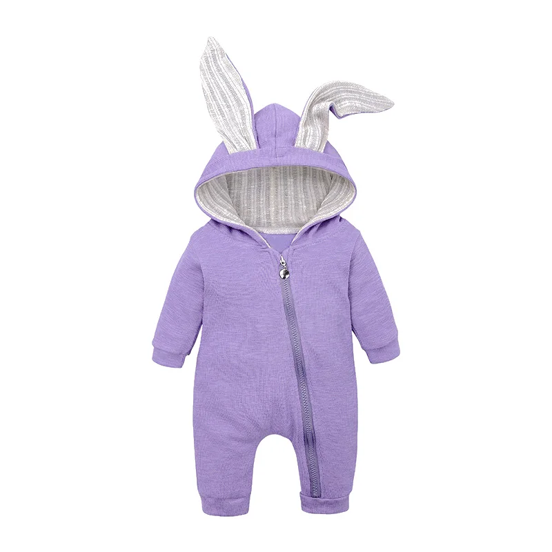 Новинка весны пасхальные Одежда для новорожденных хлопок Onesie для маленьких мальчиков Комбинезон детский костюм девочек младенческой 3 9 12 мес - Цвет: purple