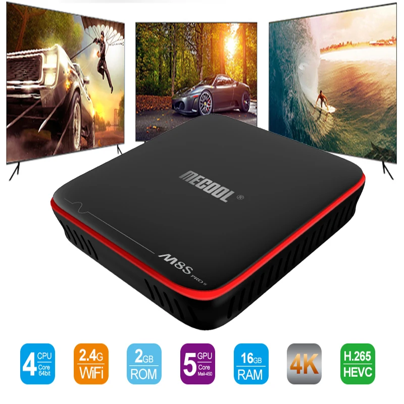 

MECOOL M8S PRO W Android 7.1 TV Box 2GB ROM 16GB RAM Smart TV BOX Amlogic S905W Quad Core 2.4GHz WiFi 4K H.265 Set Top Box