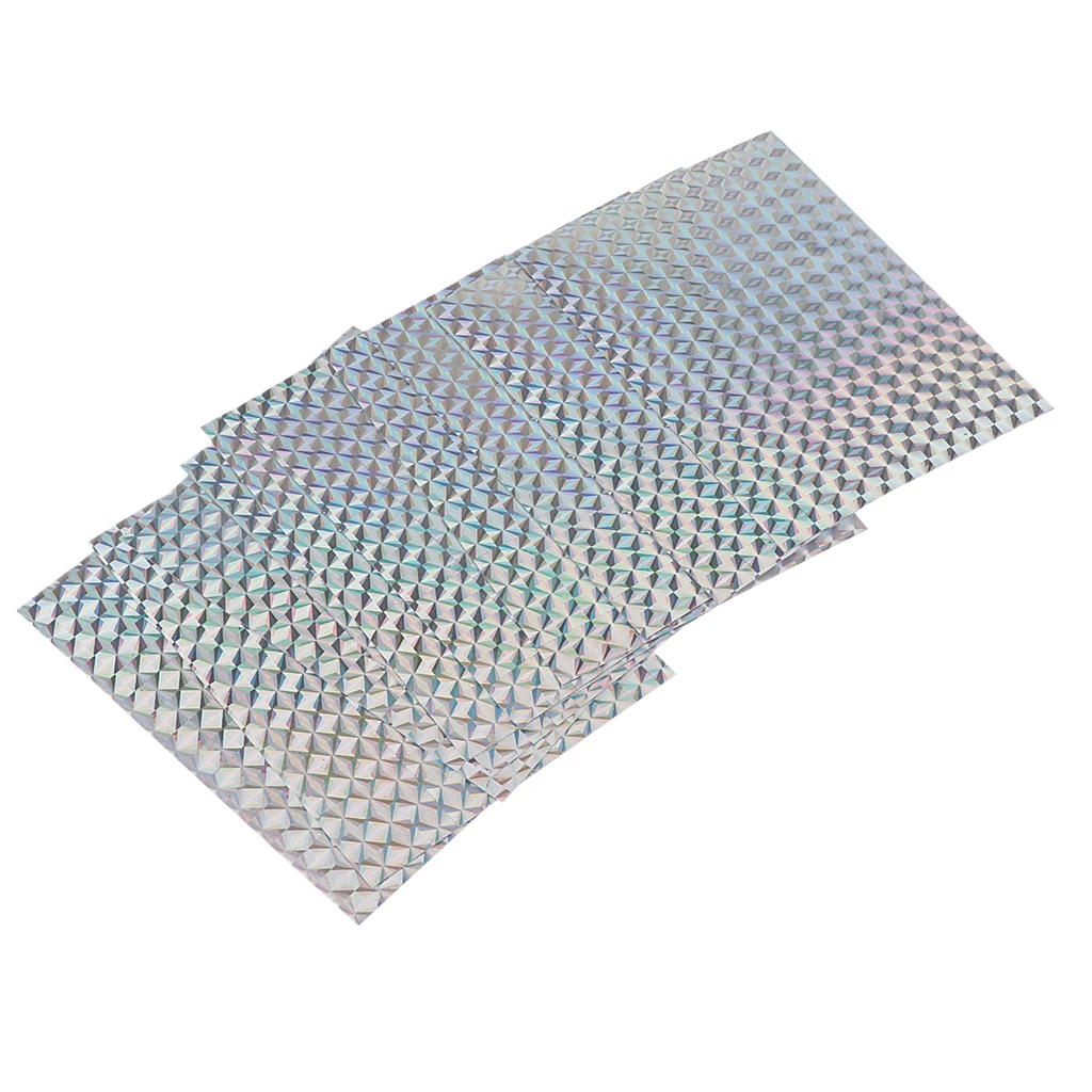 10pcs Paper Adhesive Fishing Lure Tape Film Flash Tape For Lure Making Tying Materail Metal Hard Baits Luminous Sticker 7.3x10cm