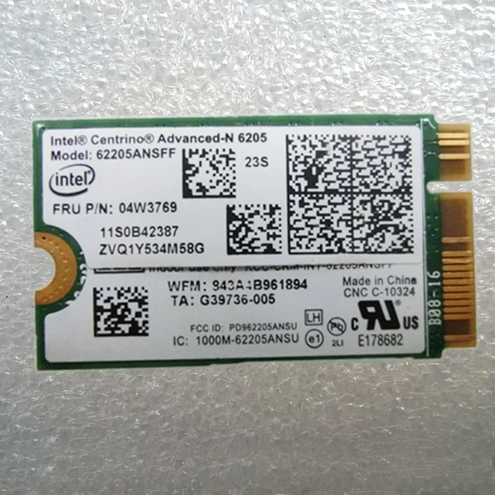 Адаптер Int Centrino Advanced-N 6205 WLAN 62205ANSFF для Lenovo Thinkpad X1 Carbon Helix Series FRU 04W3769 | Компьютеры и