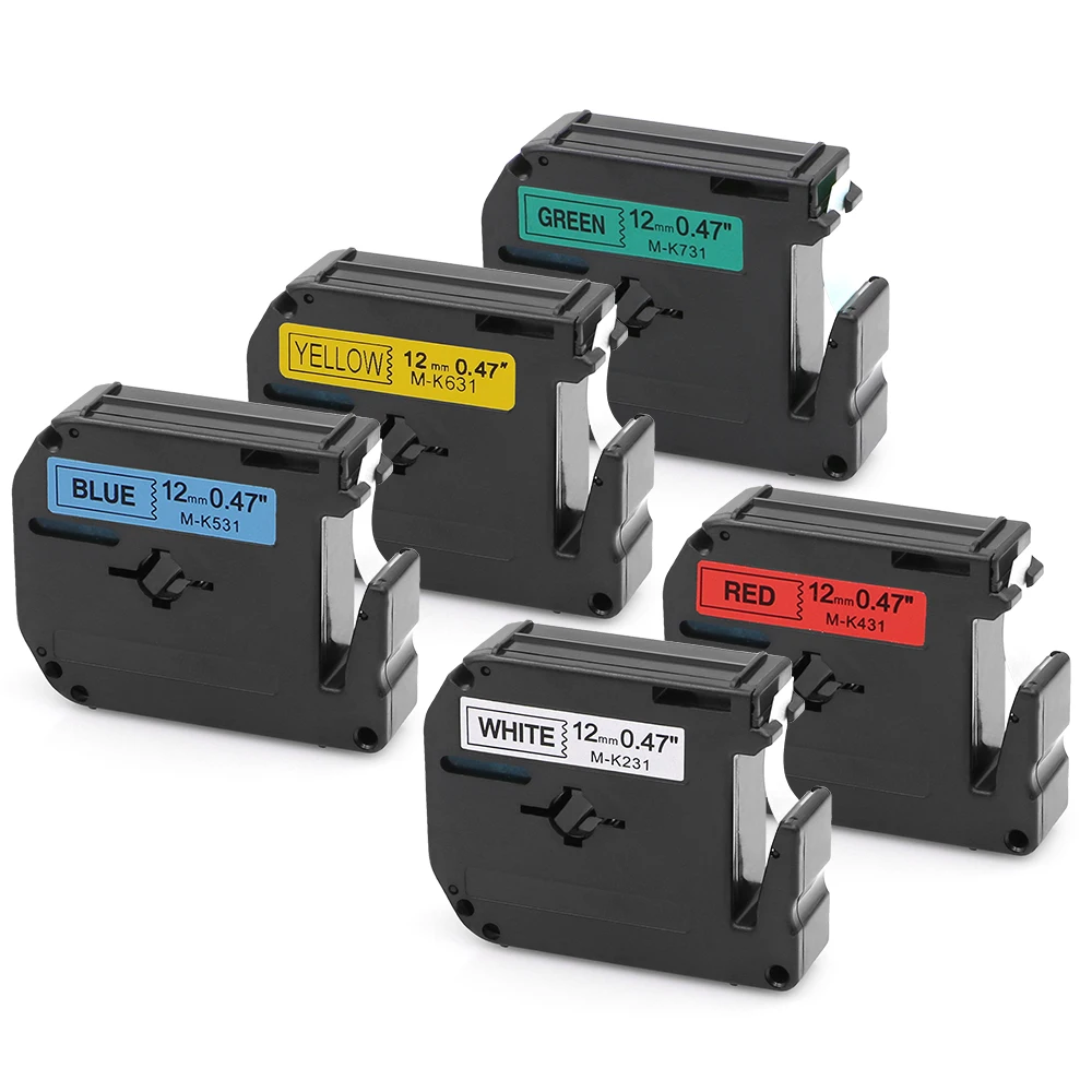 5 шт./лот MK 231/MK431/MK531/MK631/MK731 Кассетная этикетка совместимая с Brother P touch Printer PT100 PT65 PT85