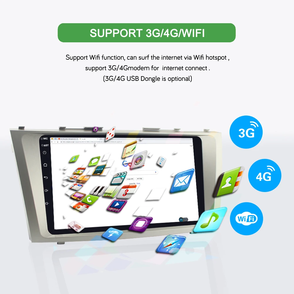 Top BONROAD Android  Car Multimedia Video Player Navigation GPS For Toyota Camry 40 50 2008-2011 Car Radio Ram 4G ROM 32G （no dvd） 12