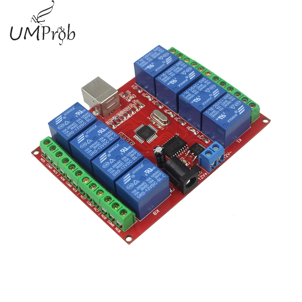 

DC 12V 8 Channel Computer USB Control Switch Relay Module Drive-free relay module Plug and Play Suitable for PC Smart Controller