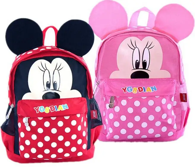 Children School Bag Cartoon Mickey minnie Canvas Backpack Baby Kids Shoulder Kindergarten Schoolbag backpacks