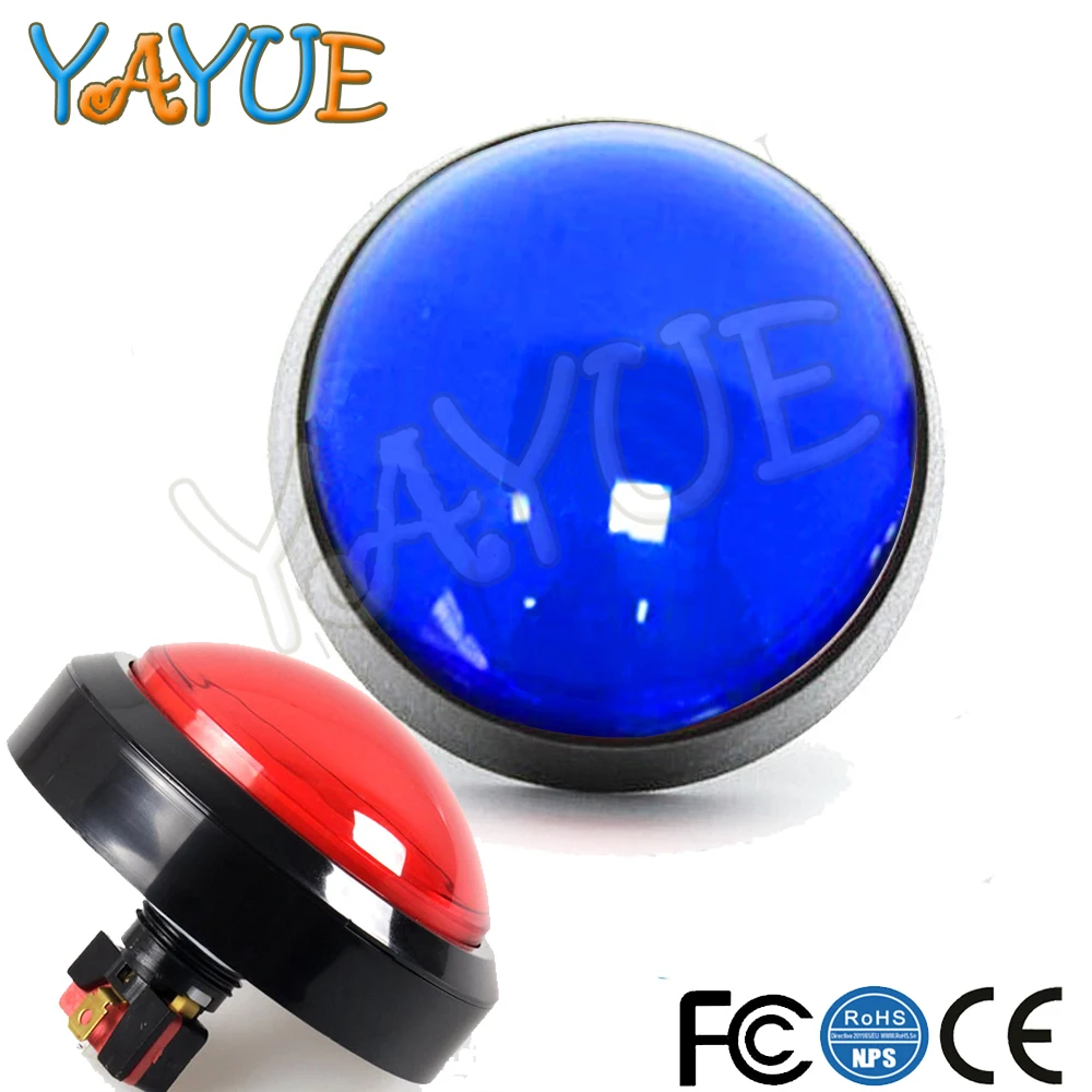 

2PCS Big Dome Pushbutton 100mm Push Button Arcade Button Led Micro Switch Momentary Illuminated 12v Power Button Switch