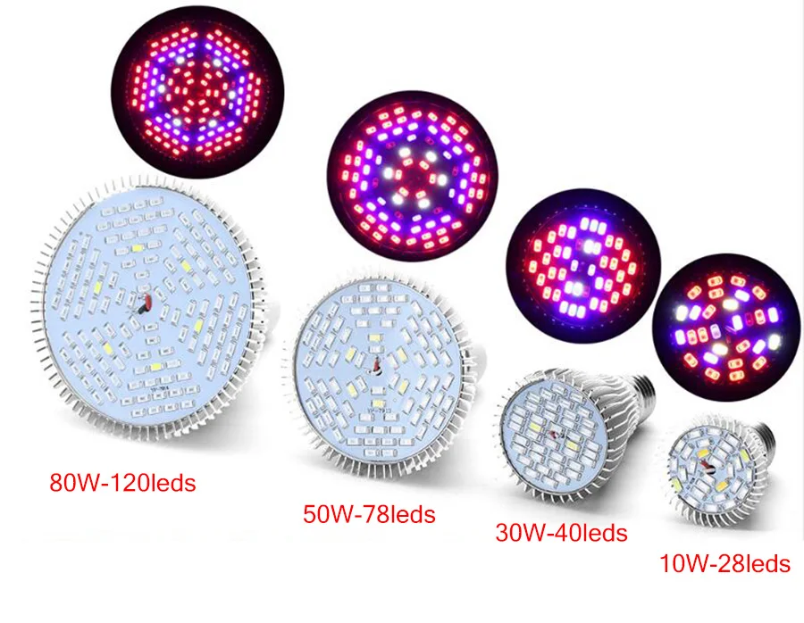 Светодиодный светильник для выращивания полный спектр 10 Вт/30 Вт/50 Вт/80 Вт E27 UV IR светодиодный светильник для выращивания растений в помещении Гидропоника светодиодный светильник для выращивания растений