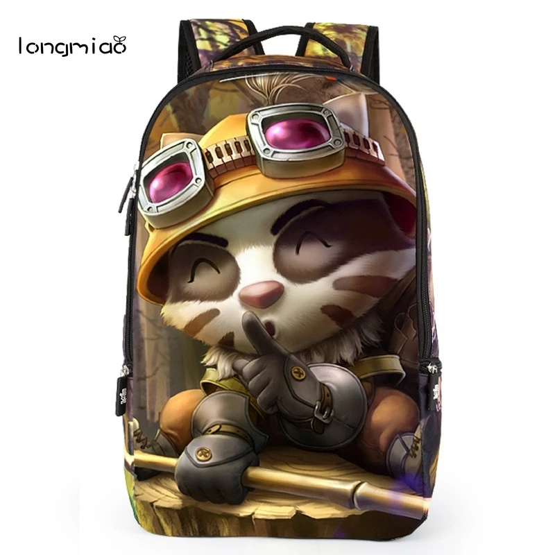 

Longmiao Brand New League of Legends Game Unisex Teenagers' Cartoon LOL Man Backpack High Quality Large Rucksack Boy Schoolbag