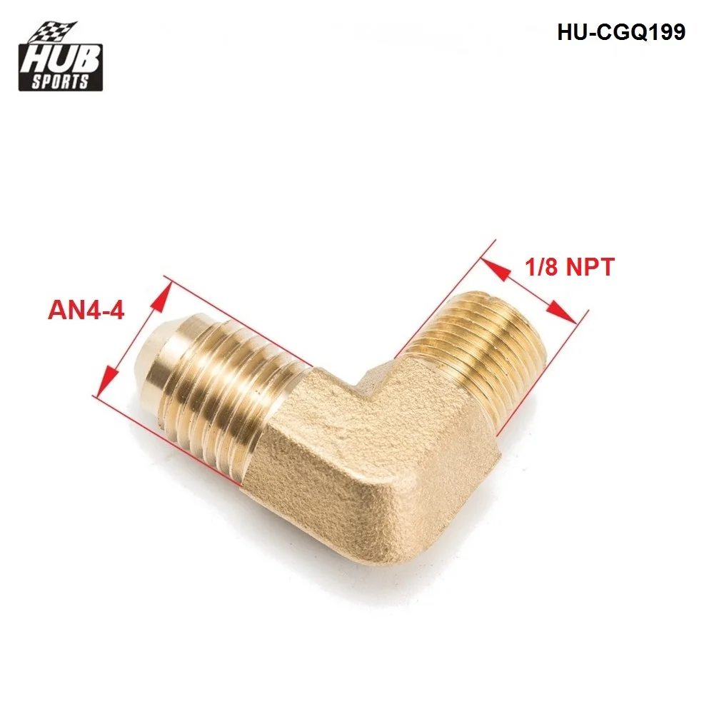 Латунный наконечник наконечника 90 градусов 1/8 &quotNPT * AN4 шланг ID для турбо масла