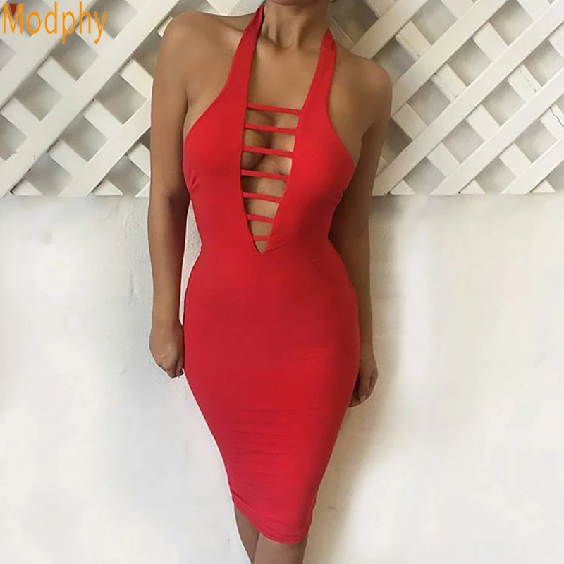 Sexy Strap Backless Sleeveless Evening Party Night Club Dress 2018 New 