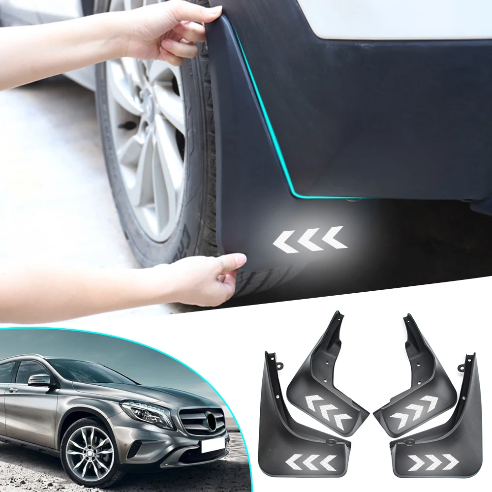 Автомобильные Брызговики для Mercedes для Benz GLA200- для брызговика Светоотражающие Предупреждение ющие Брызговики аксессуары
