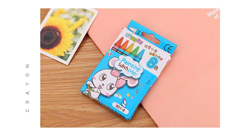 Climemo 8 цветов/коробка восковой мелок комплект, принадлежности для живописи мелки для детей Экологичный кролик NP205