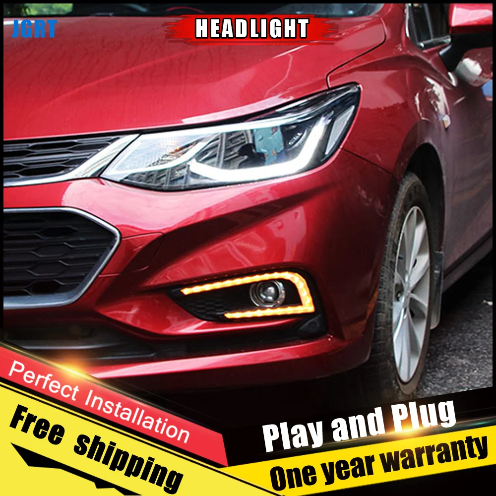 2 шт. автомобиль Стиль светодиодный фары для Chevrolet Cruze 2017 2018 автобусная головная