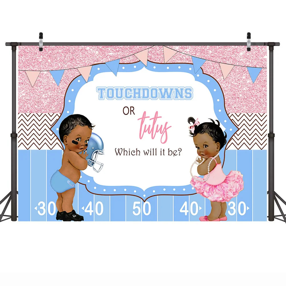 Mehofoto Baby Shower Photo Background for Photography Gender Reveal Party Backdrop Newborn Background Pink Shiny Blue Studio