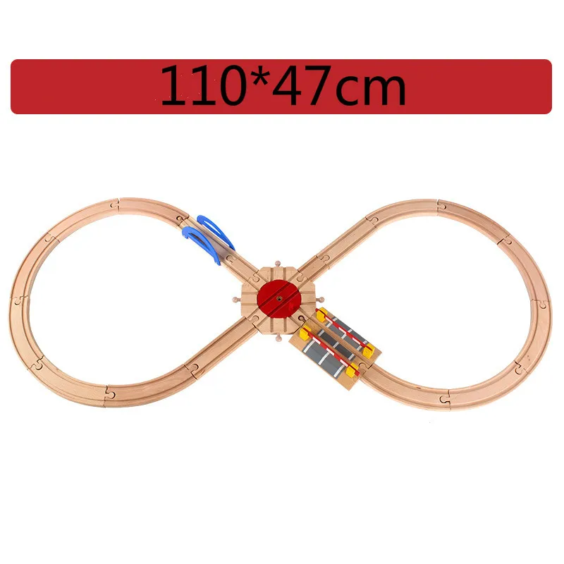 Деревянный поезд трек набор совместимых колец трек круговой орбиты аксессуары для сборки Магнитный маленький поезд головоломка игрушки для детей - Цвет: 11