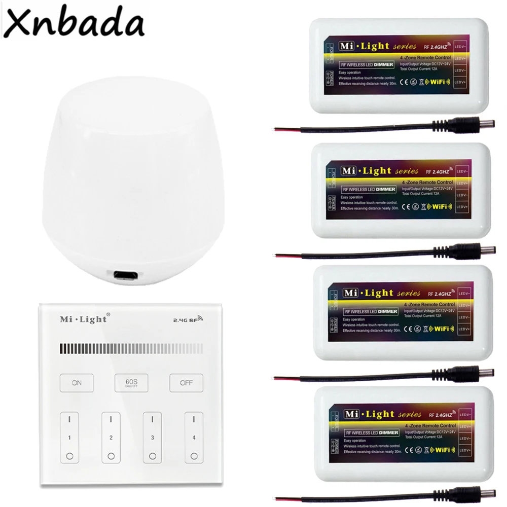 Milight WI-FI IBOX1 светодиодный контроллер 2,4G B1 Touch Панель удаленного FUT036 CW/WW один Цвет Led диммер DC12-24V