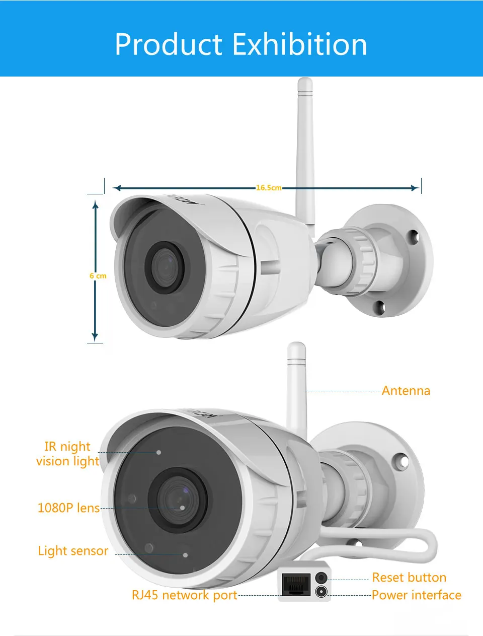 Vstarcam 1080P 2MP FHD Водонепроницаемая камера видеонаблюдения беспроводная ИК-камера видеонаблюдения уличная цилиндрическая ip-камера C17S